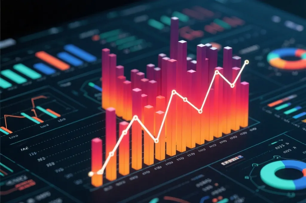 数据可视化趋势分析插画